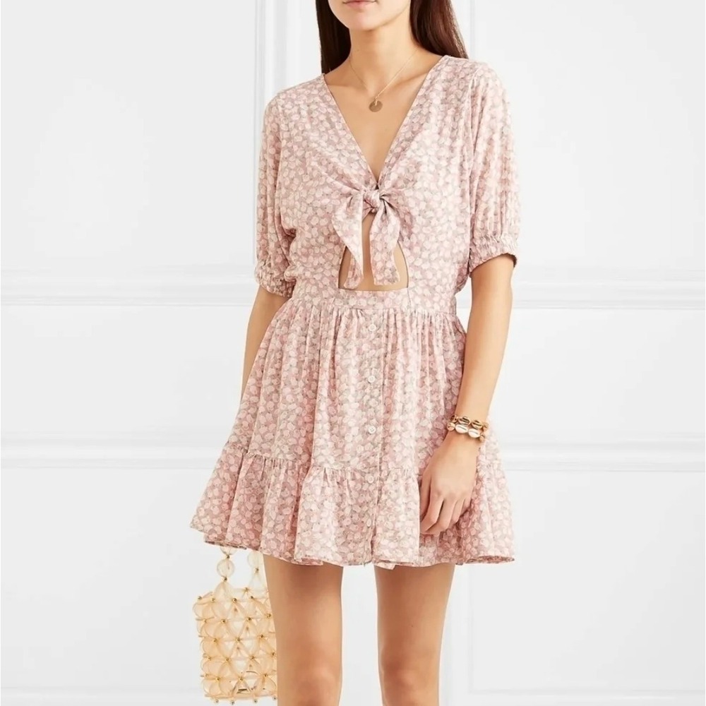 FAITHFULL THE BRAND‎ Blogger Favorite Marigot Ditzy Floral Tie Front Mini Dress